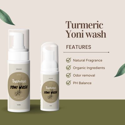 Pulizia vaginale con lavanderia a base di erbe naturali liquida Curcuma Yoni Wash