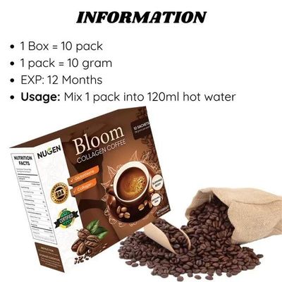 Pure Organic Bloom Slimming Coffee Powder con Collagene Soluzione naturale di perdita di peso