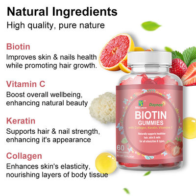 Etichetta privata Biotina gomma capelli pelle e unghie Vitamine Biotina integratore gomma dolci