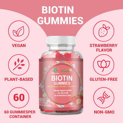 Etichetta privata Biotina gomma capelli pelle e unghie Vitamine Biotina integratore gomma dolci