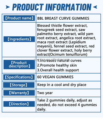 BBL Breast Curve Gummies Ingrandimento naturale del sedere con Ashwagandha 36 mesi di durata