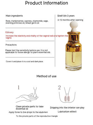 Vulva femminile Parti private Olio essenziale di rosa 30 ml Ingredienti naturali Erbe