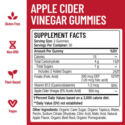 Ottieni la tua dose giornaliera di 3g*60 Hemostyptic Apple Cider Vinegar Gummy Candy per il benessere