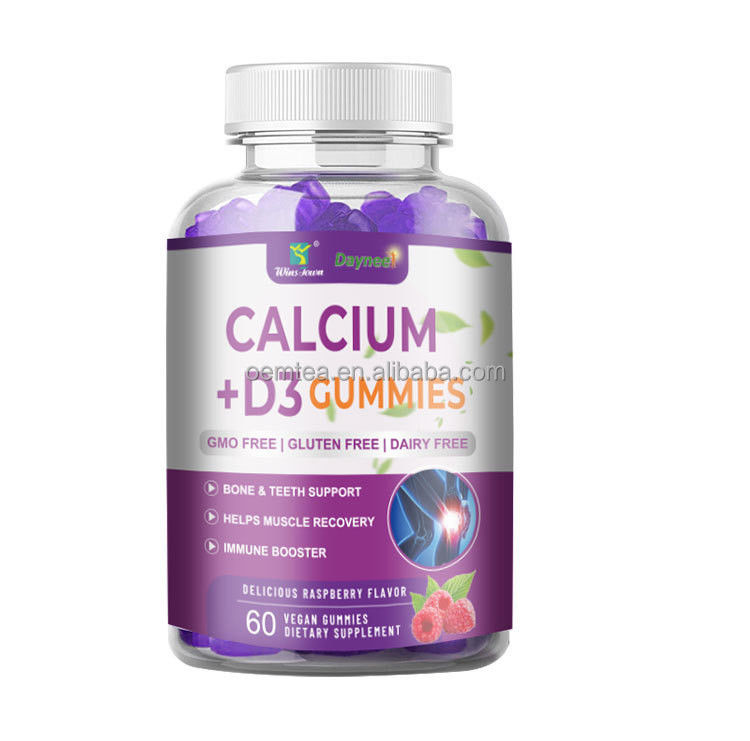 24 mesi Durata di conservazione Calcio D3 Vitamina Magnesio Gomme per sostenere lo sviluppo osseo