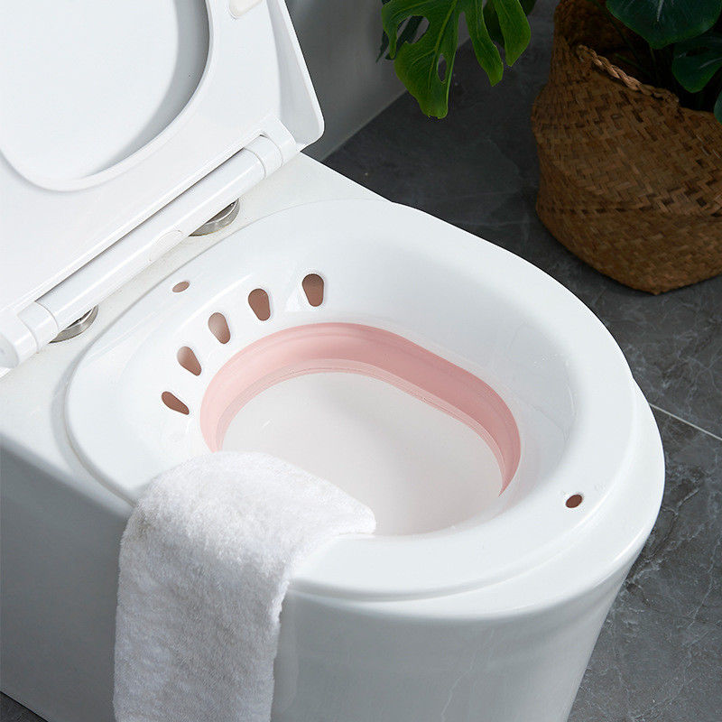 Salute delle donne Sedile pieghevole Bagno per sedile igienico Hemorroidi Bagno di cura post-partum
