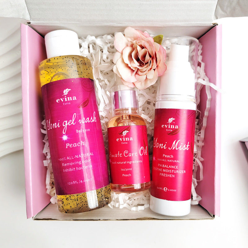 Ingredienti naturali Pulizia vaginale Logo personalizzato Organic Yoni Wash Mist And Oil Set